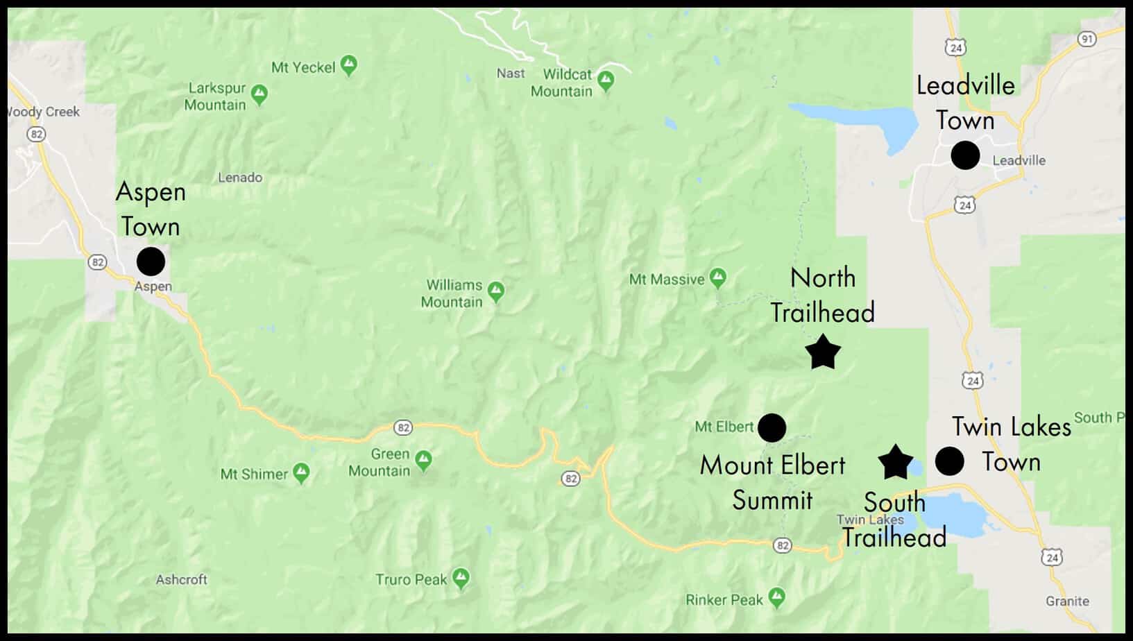 Ultimate Guide To Climbing Mount Elbert Duration Routes Parking   031 Overall Map 